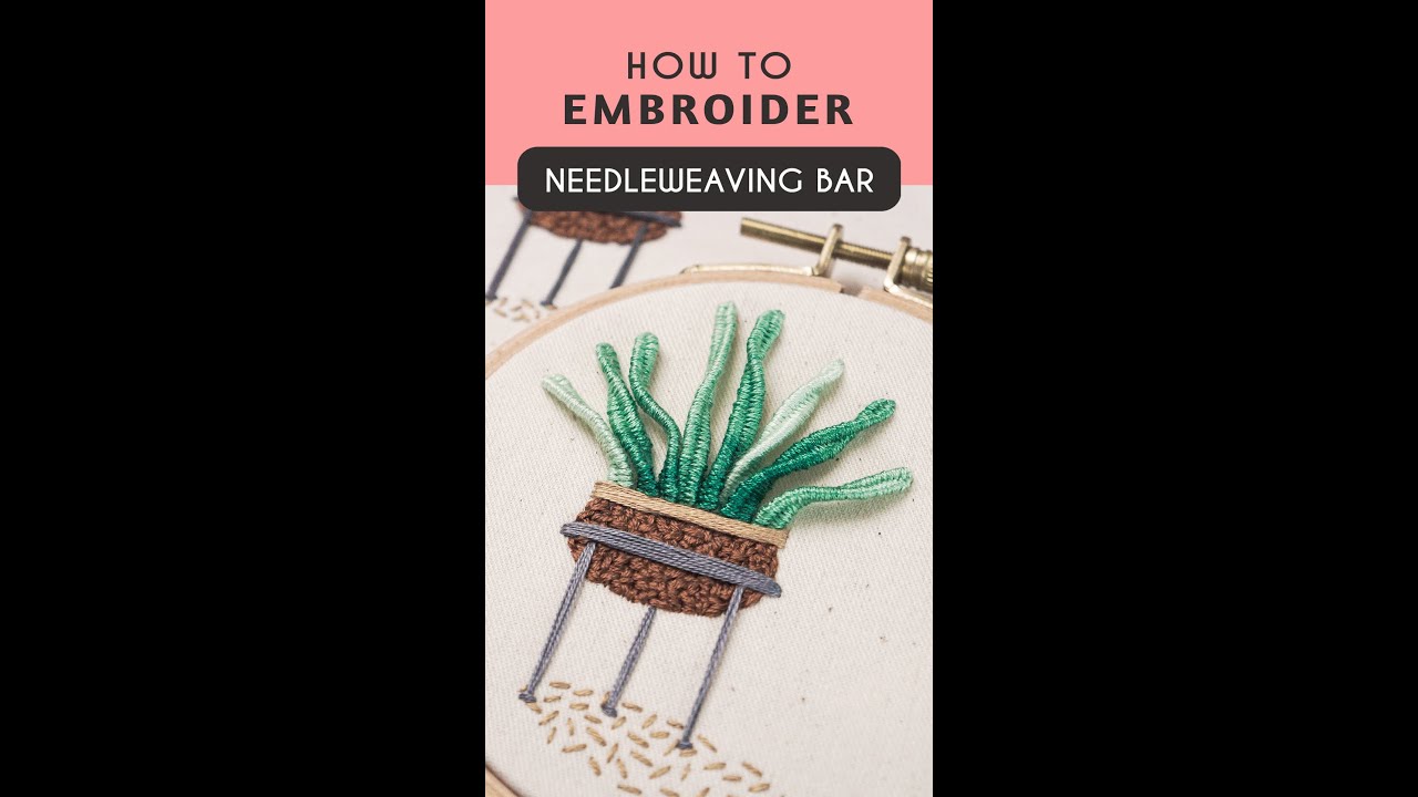Needle Weaving Bar | Intermediate Embroidery Tutorial #shorts