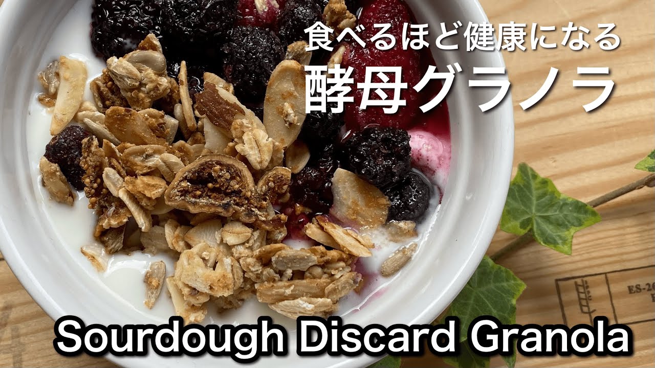 天然酵母余り種でごろっとグラノーラ つまんでポリポリ　オートミール蜂蜜ナッツ 安心おやつ 朝食 ダイエット美肌腸活　Healthy Sourdough Discard Granola Clusters