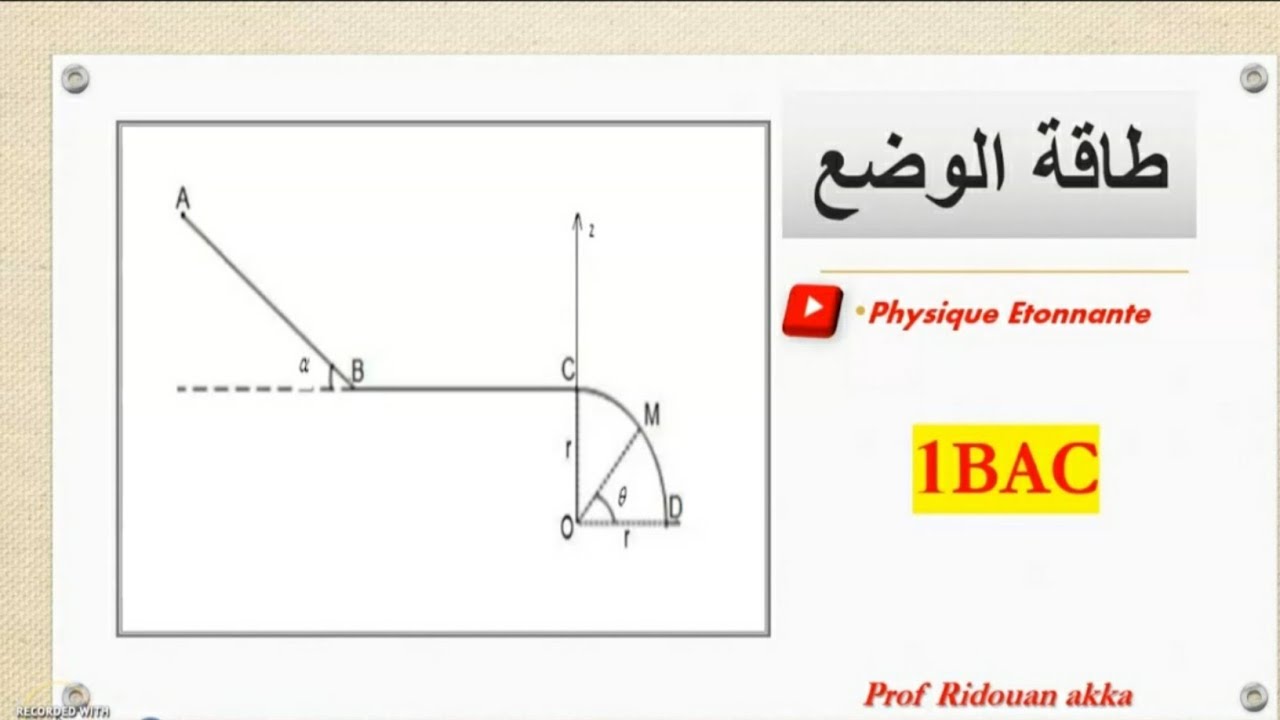 تمرين في طاقة الوضع والطاقة الميكانيكية