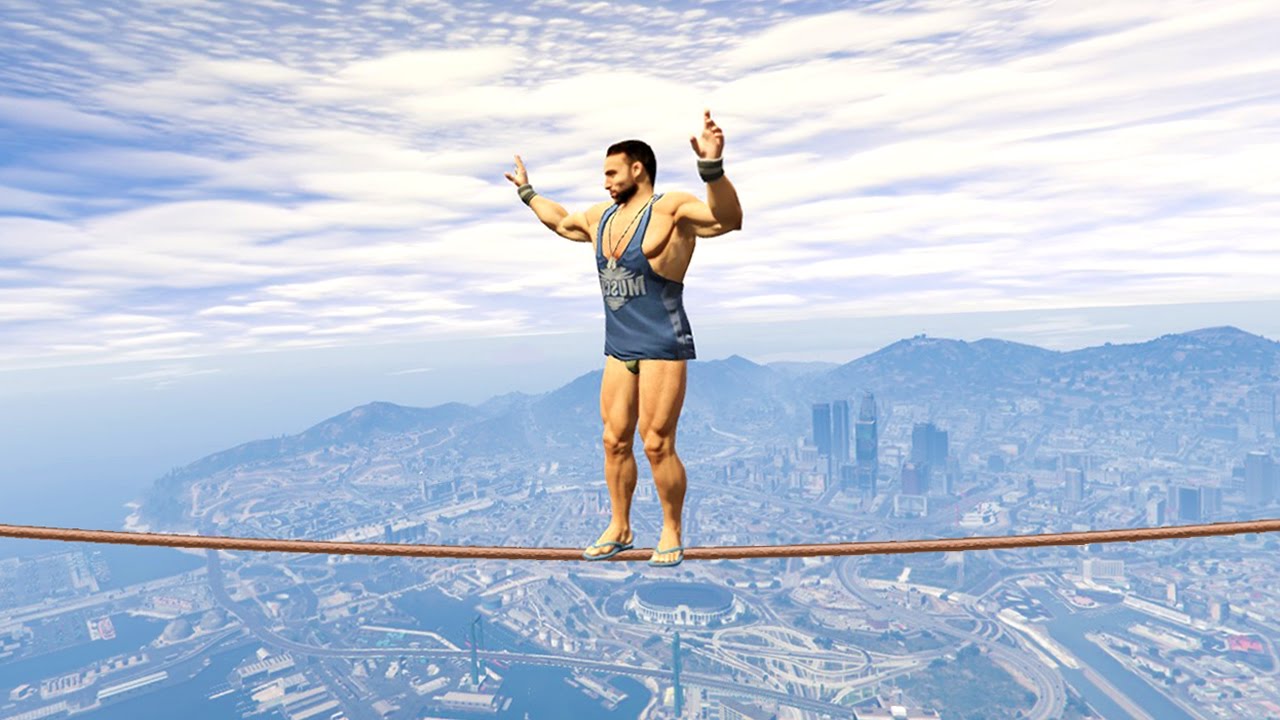 NO ONE CAN SURVIVE THIS IMPOSSIBLE TIGHTROPE! (GTA 5 Funny Moments)