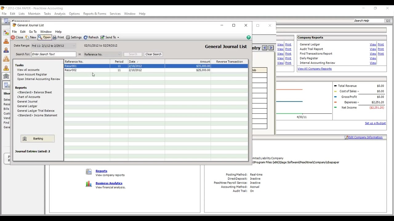 2012-part 4 General ledger transections, other receipts and payments via general journal