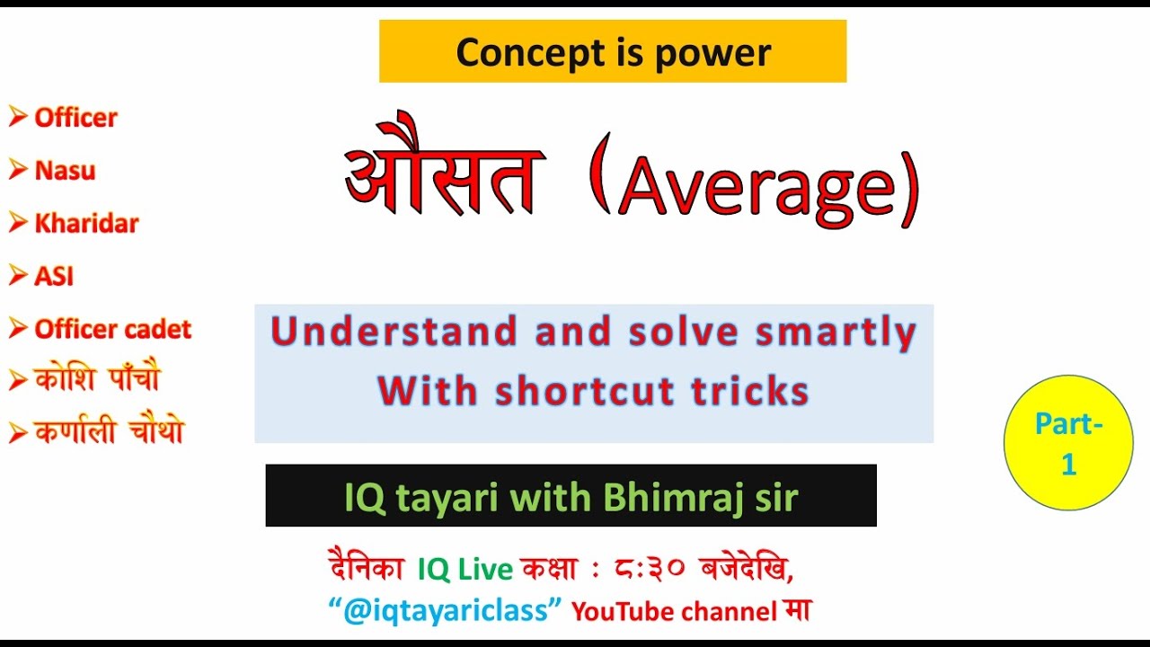 औसत लोकसेवा तयारी | Average IQ tayari | for officer nasu kharidar | IQ tayari live class