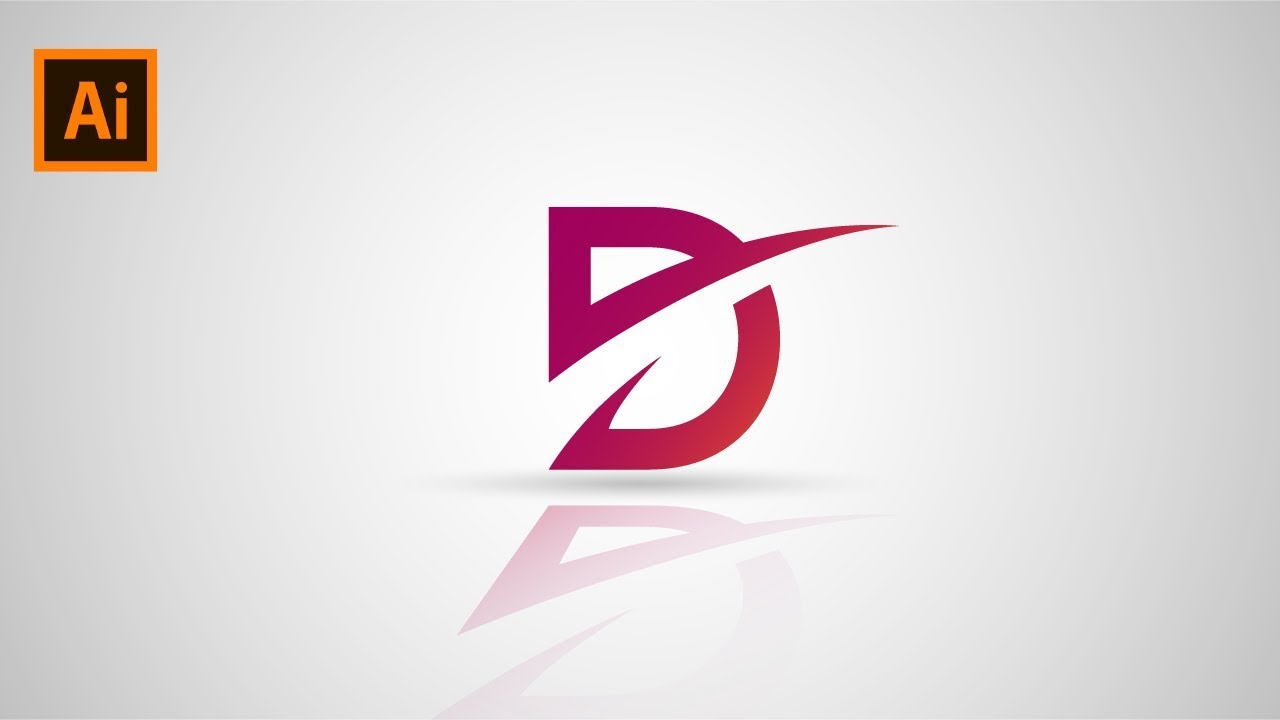 Logo Design illustrator Tutorial For Beginners - Letter D - Simple Logo | Logo Design School