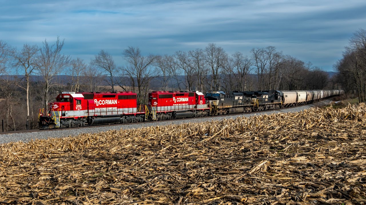 [HD] Chasing a Loaded Grain Train up the RJ Corman PA Line!