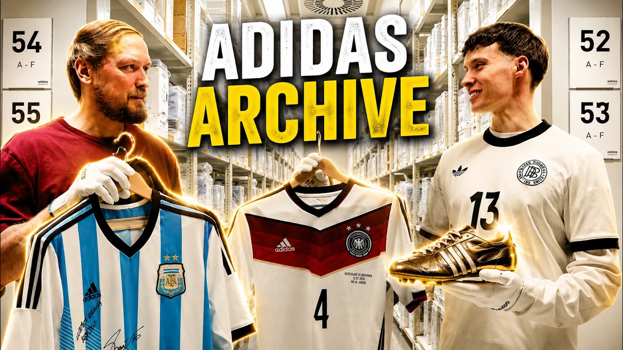 Wir d&uuml;rfen ins geheime Adidas Archive (Messi Schuhe, Final B&auml;lle...!)
