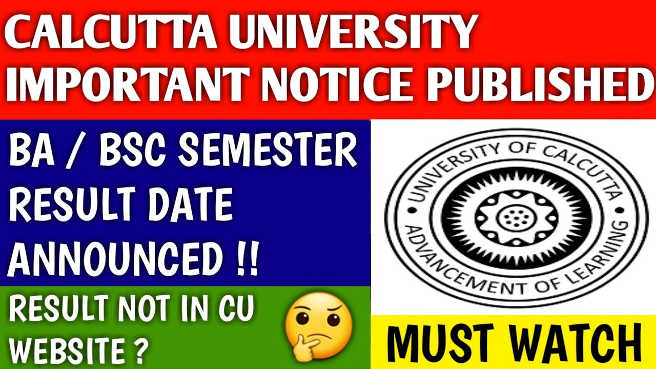 CALCUTTA UNIVERSITY IMPORTANT NOTICE | calcutta university | cu semester result | cu result | cu