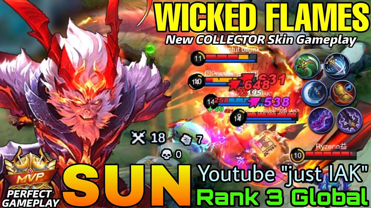 Wicked Flames Sun New COLLECTOR Skin Perfect Play! - Top 3 Global Sun by Youtube 