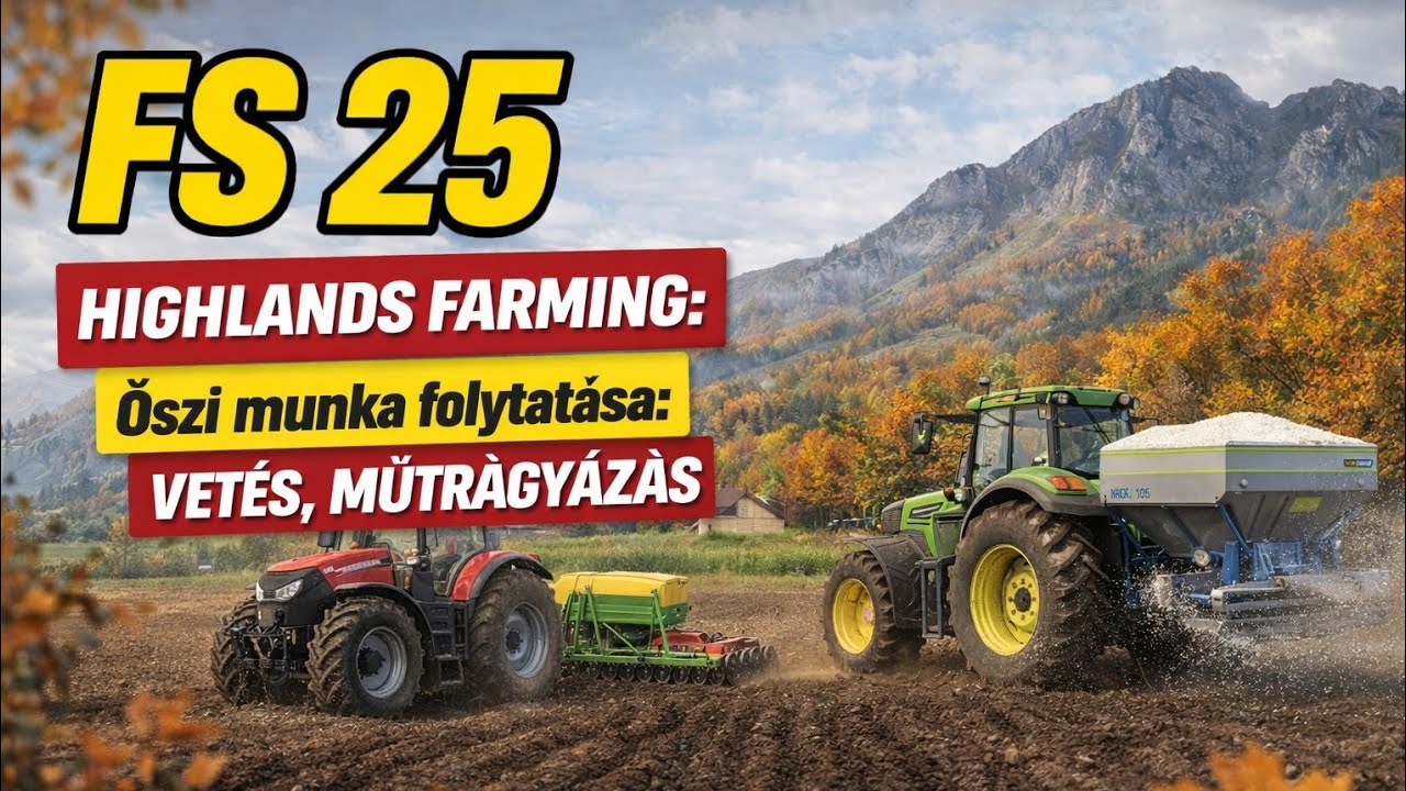 Fs 25 Highlads Fishing őszi munka folyatatása vetés, műtrágyázás