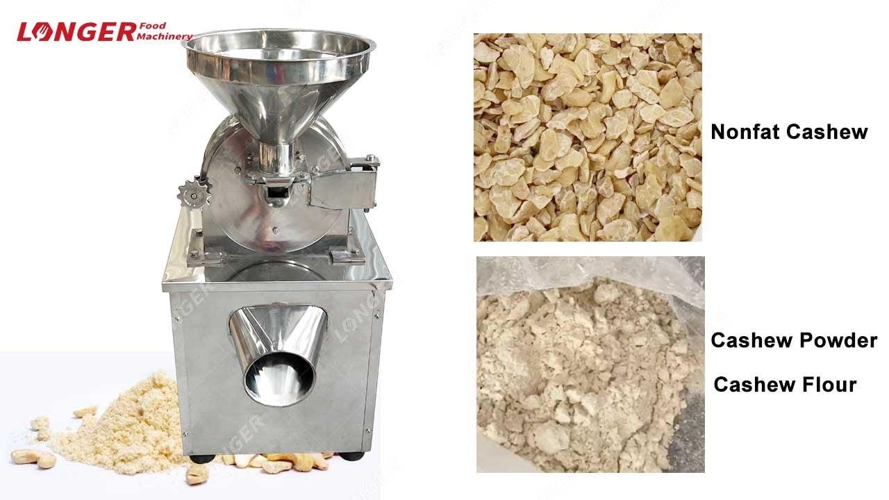 Defatted Cashew Nut Powder Making Machine|Cashew Flour Grinding Machine