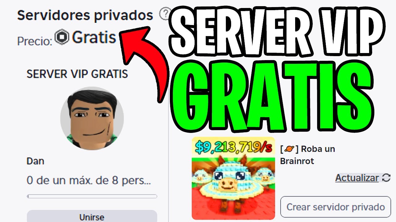COMO TENER un SERVIDOR PRIVADO SIN ROBUX en Roba un Brainrot GRATIS