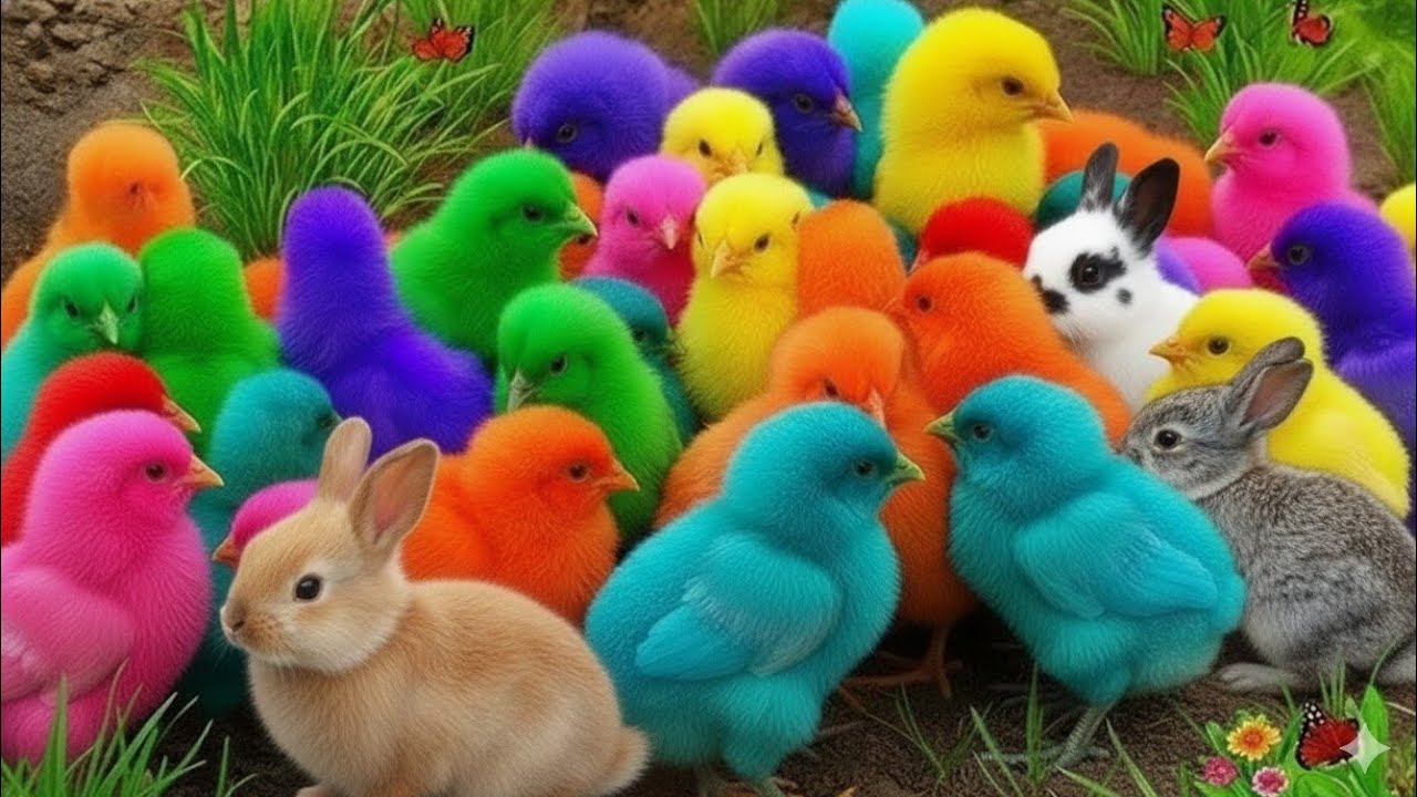 Ayam Lucu, ayam warna warni, ayam rainbow, kelinci lucu, bebek lucu, ikan koi, Hewan Lucu