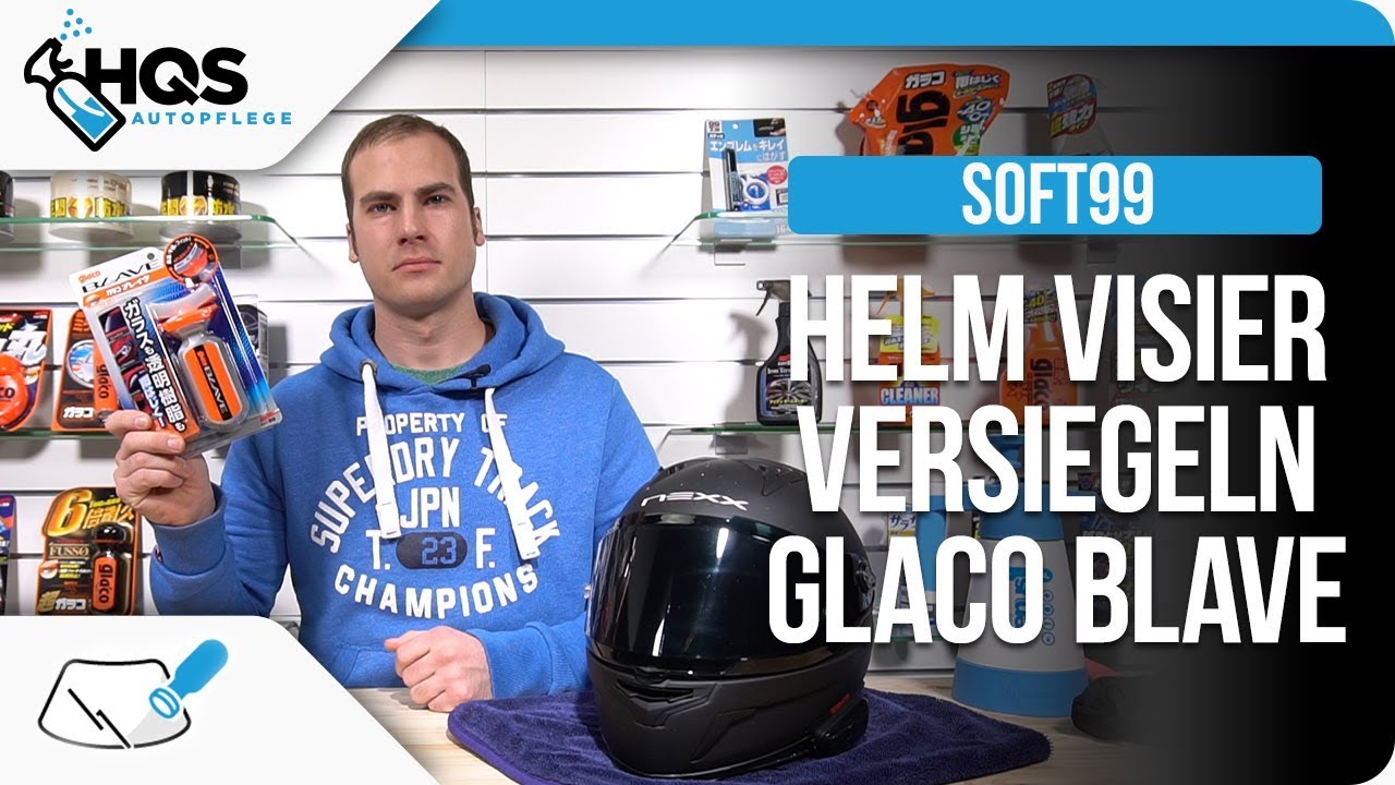HQS Autopflege - Helm Visiere versiegeln mit dem Soft99 Glaco Blave