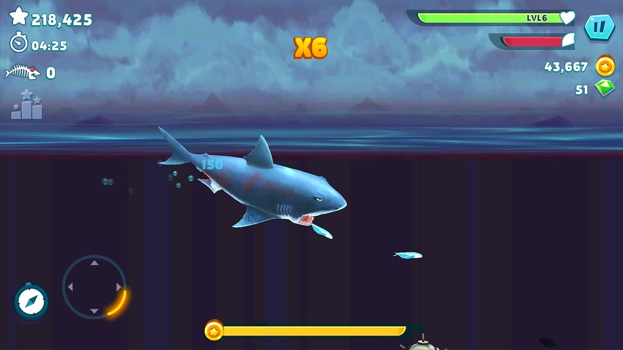 Hungry Shark Evolution GREAT WHITE SHARK Gameplay - (iOS, Android) Part 3