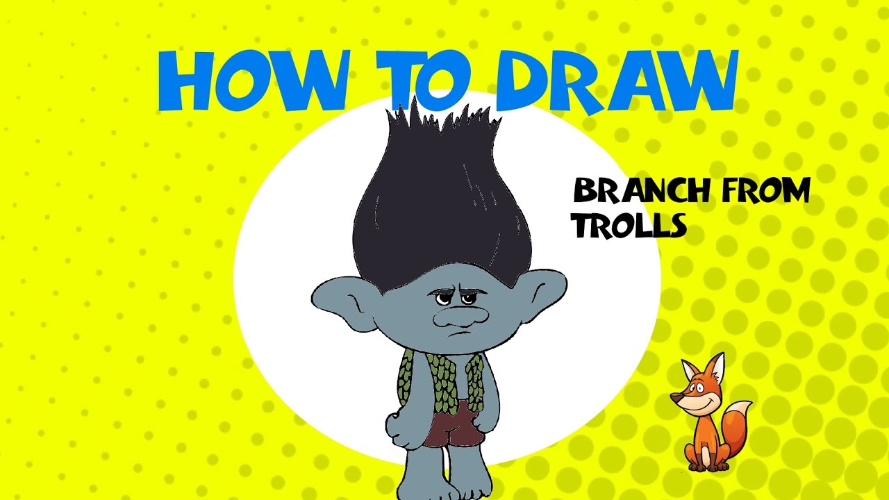 How to draw Branch from Trolls - Learn to Draw - ART LESSONS