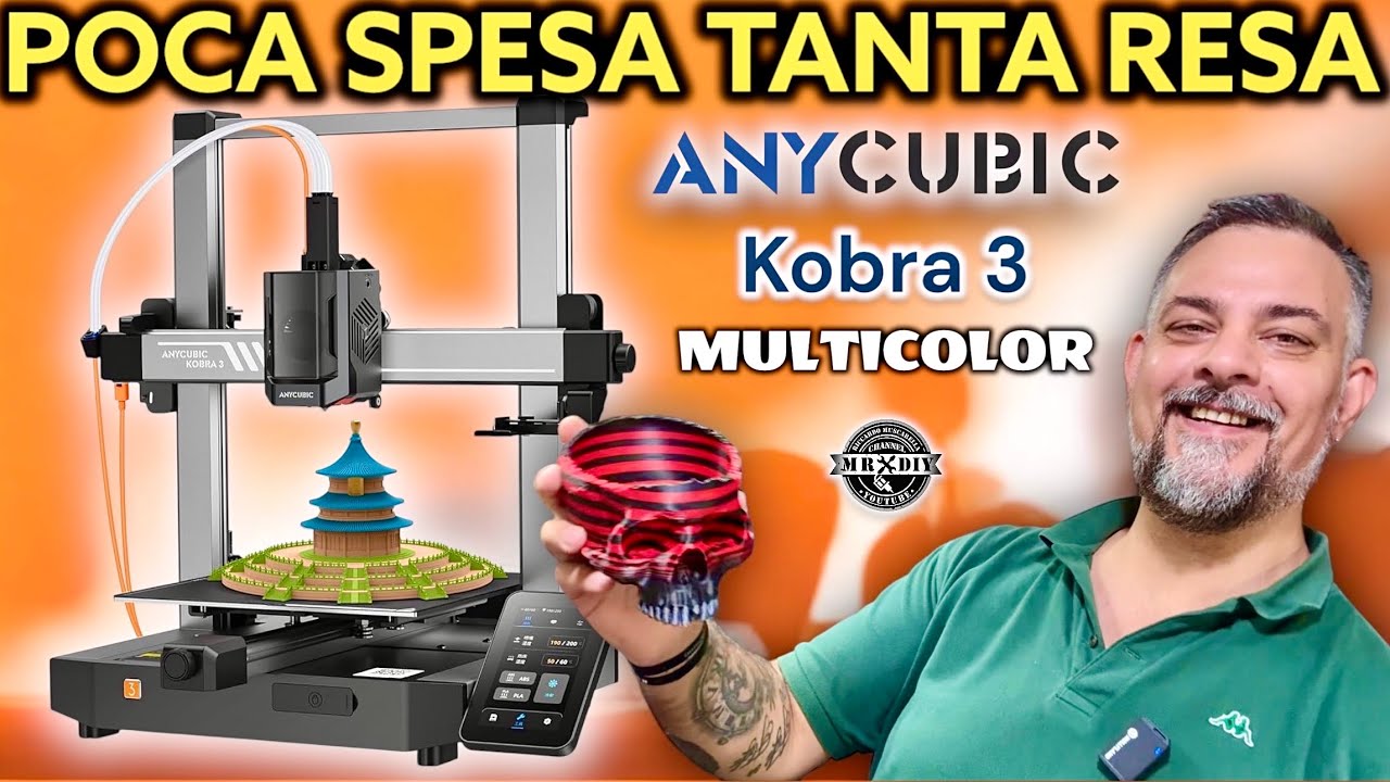 Ottima stampante 3D multicolore, che costa poco ed è veloce 600 mm/s. ANYCUBIC Kobra 3 combo ace pro