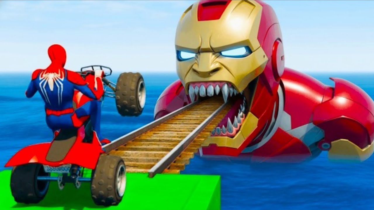 Spider-Man Rescue batman vs iron man vs venom funny lGame GTA 5 superhero