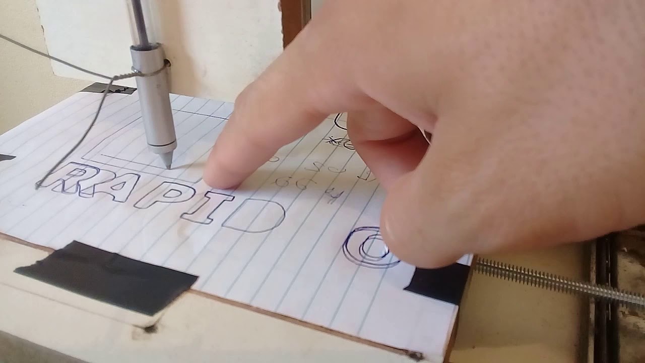 CNC Caseira Parte 10 - eixo Z funcionando + CNC Plottando
