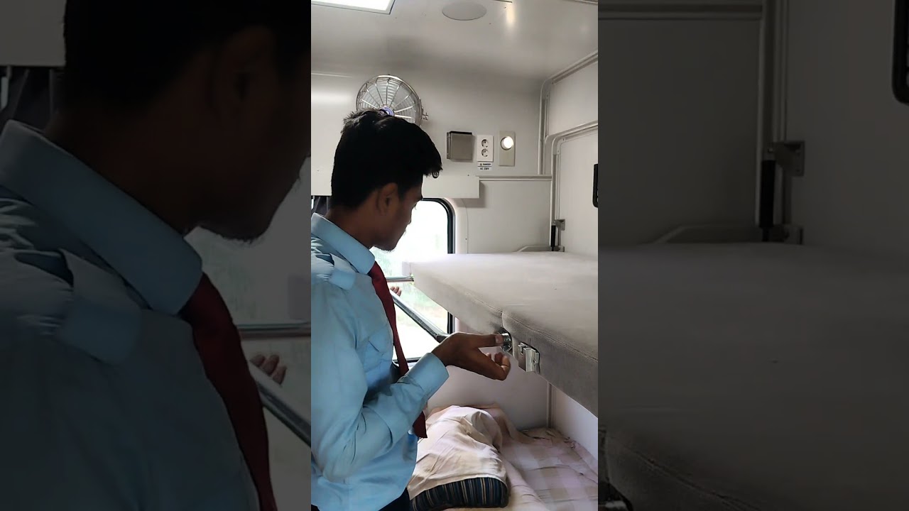 How to close train cabin upper berth bed.  #foryou #train #bdtrainblog #trainvideo #bangladesh