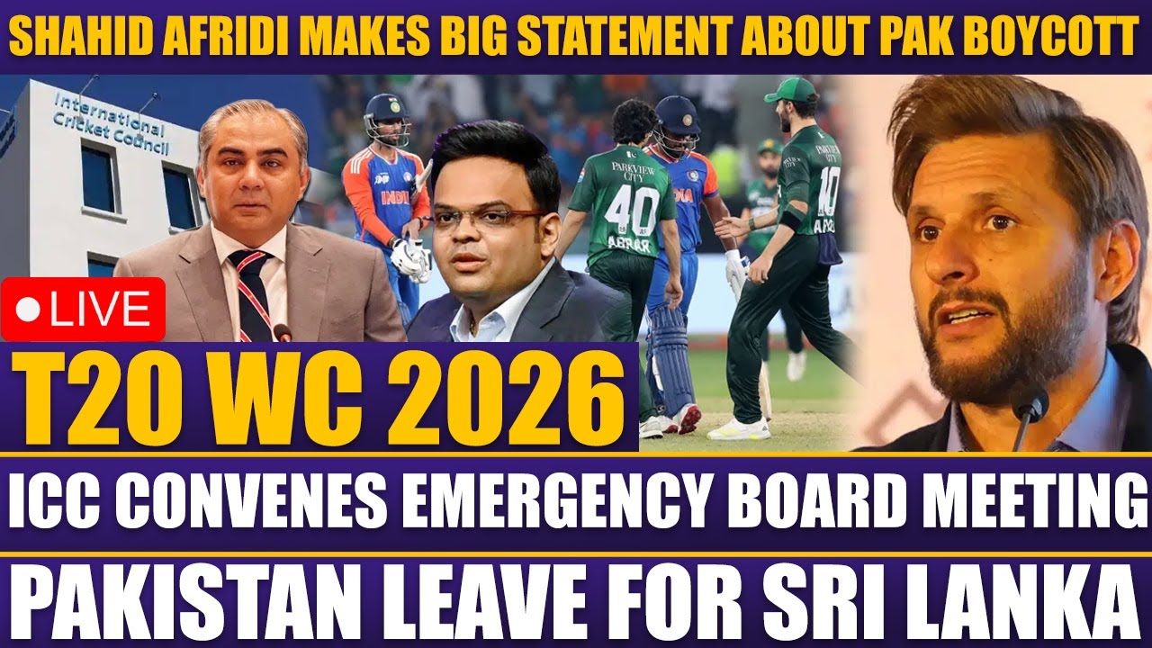 LIVE | Shahid Afridi Makes Big Statement About Pak Boycott | ICC Convenes Emergency Meeting