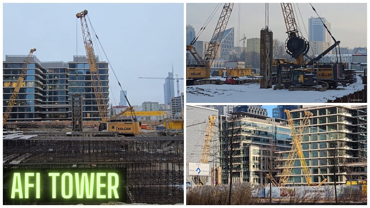 Warszawa - budowa wieżowca AFI Tower Towarowa 22 - styczeń 2026 | Warsaw Construction of AFI Tower