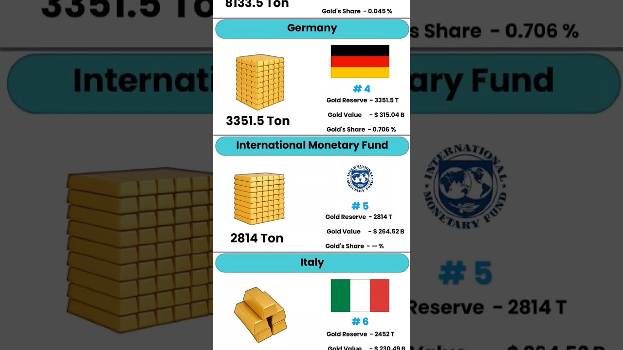 Top 10 Countries with the Largest Gold Reserves (2025) | Global Wealth Ranking