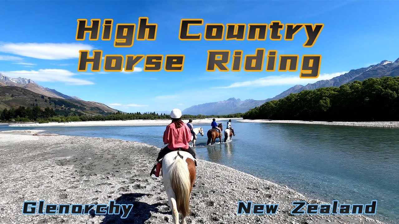 初夏鲁冰花海里骑马-穿越天堂镇格林诺奇High Country Horse Riding-Glenorchy, Queenstown- Rees River Crossings