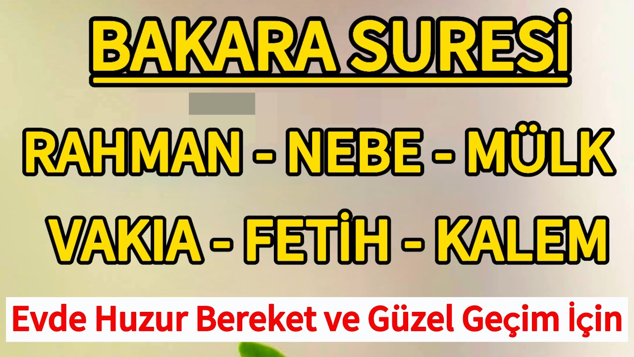 Bakara Suresi - Rahman Suresi - Nebe - Mülk - Vakıa Suresi - Fetih Suresi Ve Kalem Suresi Dinle🤲🏻