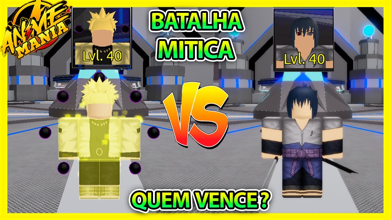 NARUTO VS SASUKE!!! BATALHA MÍTICA!!! QUEM VENCE? ⚡️ANIME MANIA⚡️ROBLOX #46