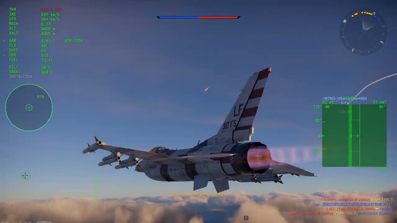Just a standard BVR missile jousting match, nothing to see here (F-16C, WT)