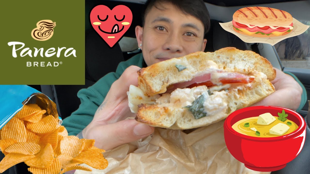 MY USUAL ORDER AT PANERA BREAD - MUKBANG