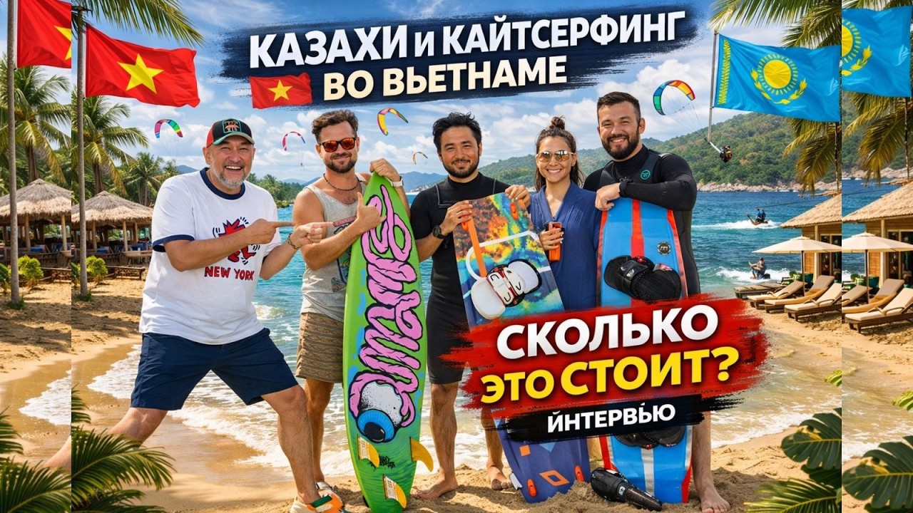 🔥 🇰🇿Казахи и кайтсерфинг во Вьетнаме🇻🇳 — сколько это реально стоит?  / Kazakh surfers