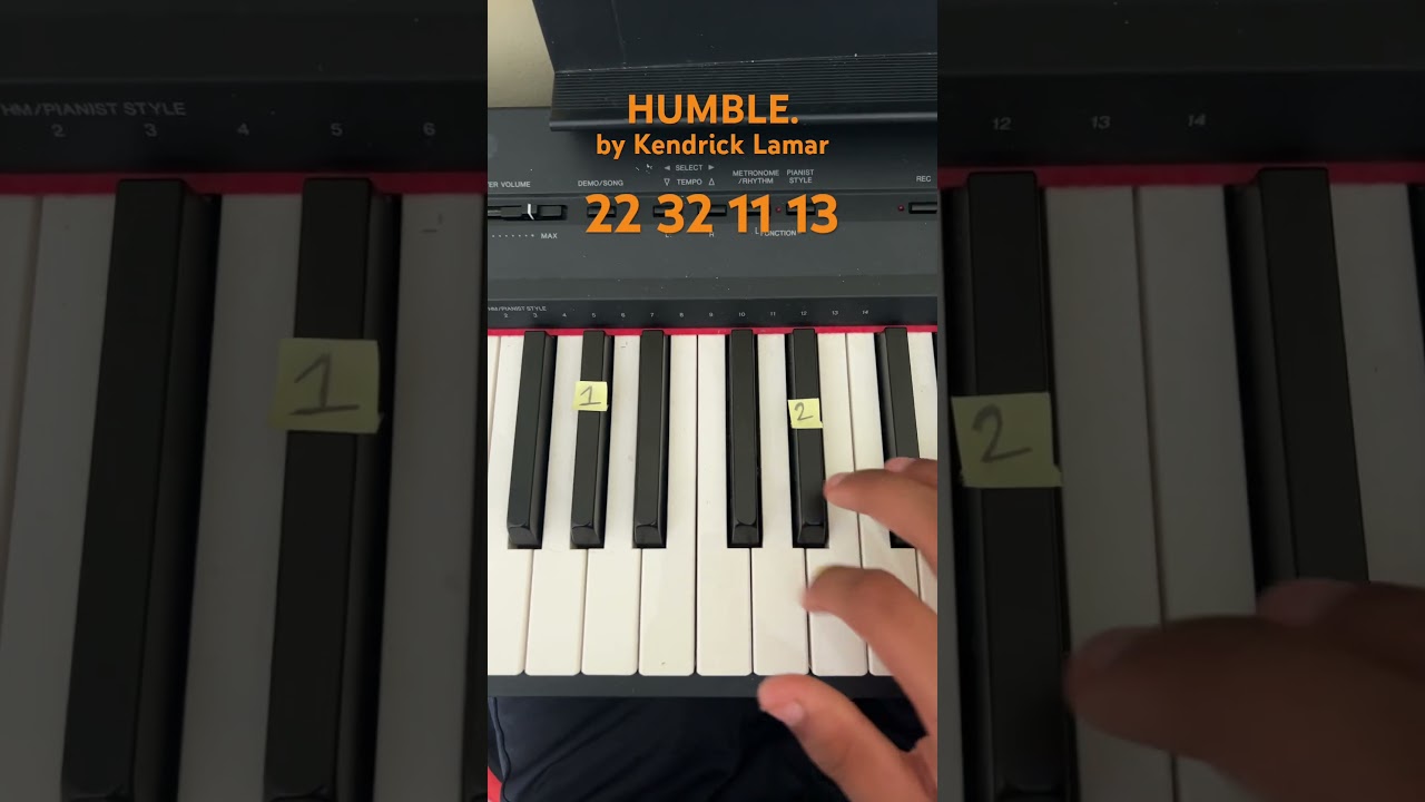 HUMBLE. Easy Piano Tutorial! #piano #kendricklamar #humble #pianotutorialeasy