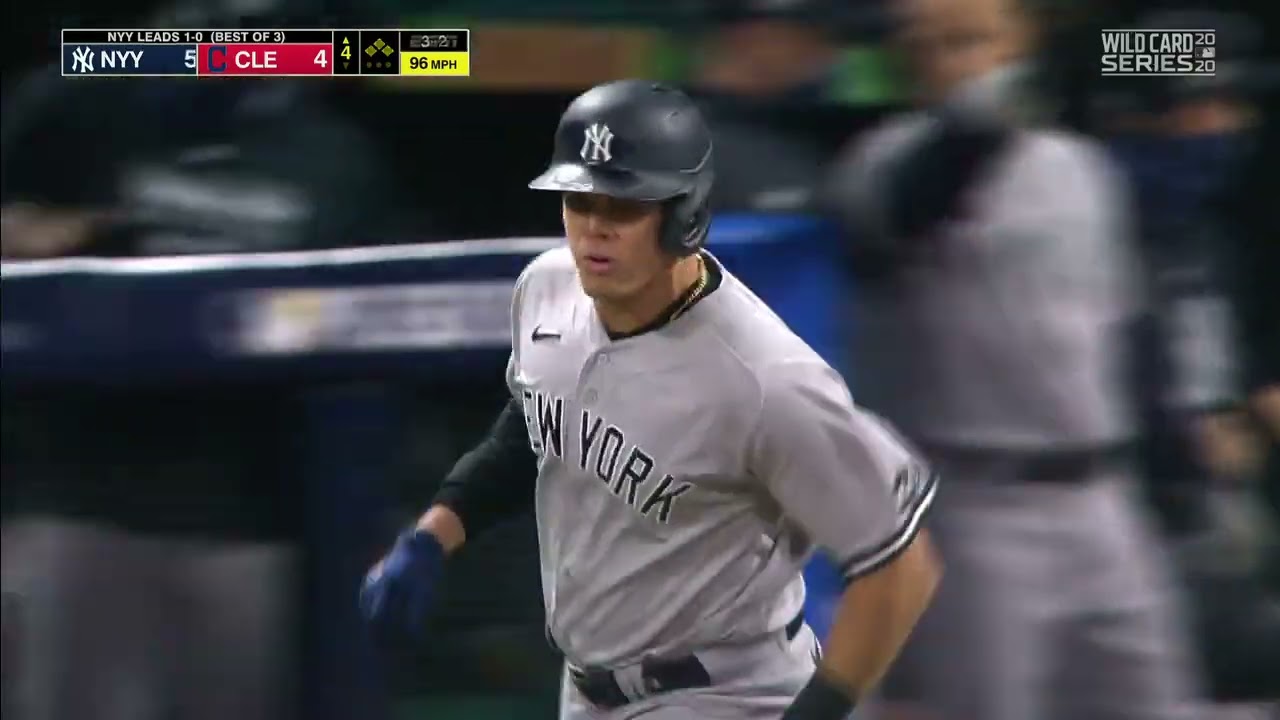 Gio Urshela Grand Slam game 2 WildCard Series 9/30/2020
