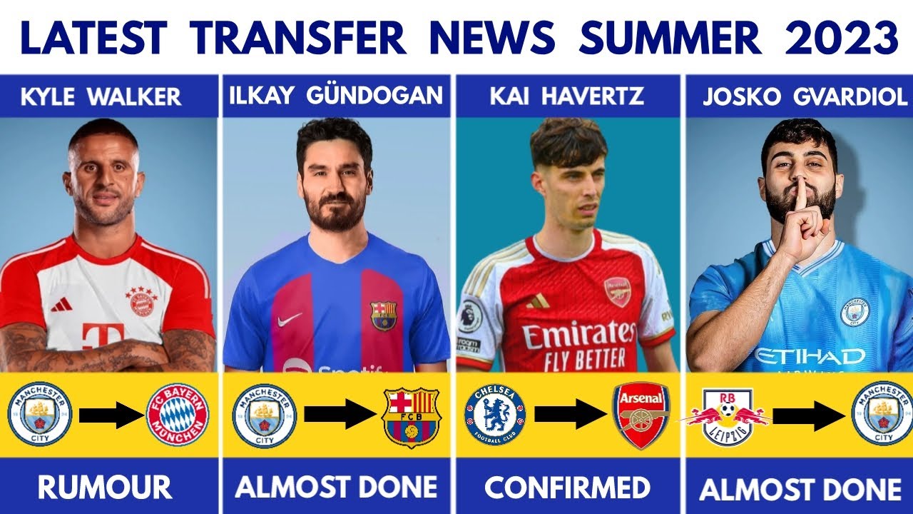 LATEST  CONFIRMED TRANSFERS AND RUMOURS SUMMER 2023