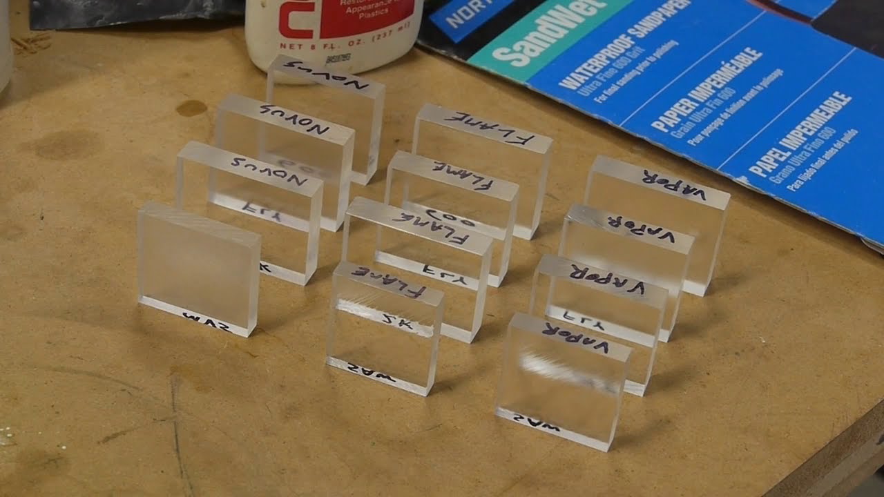 Optical finish for acrylic -- vapor polishing and other techniques