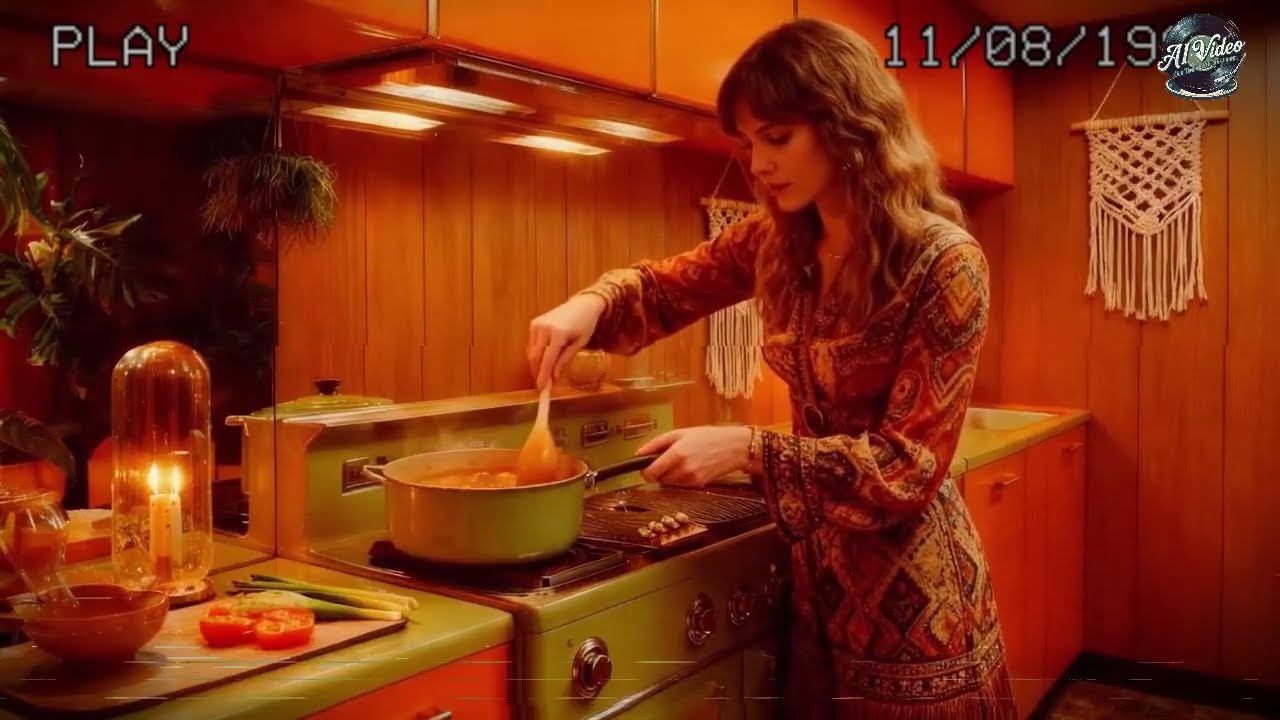 1970s Kitchen ASMR Cooking | Cozy Retro Food Prep Sounds (AI Dream)