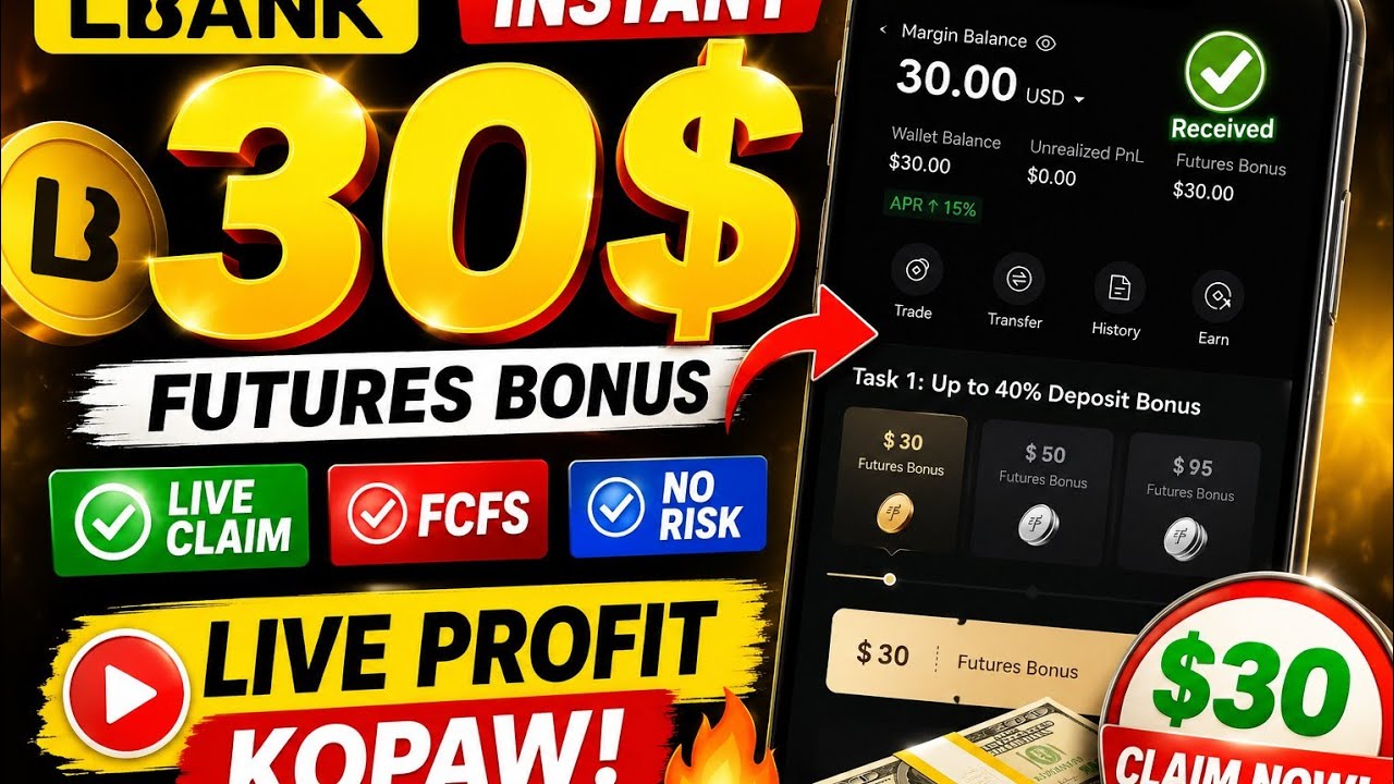 🔥 LBANK $30 Instant Futures Bonus 😱 | Live Claim + FCFS | Live Profit Proof