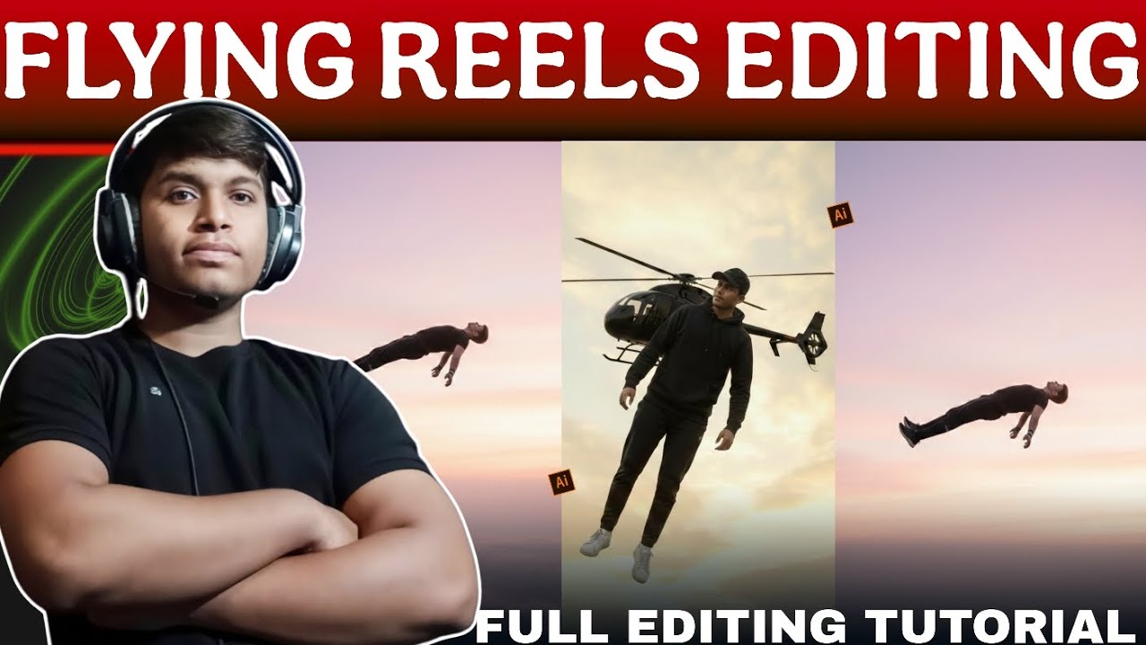 New Trending Man Flying For Sky Video 📽️ Editing Tutorial | flying video editing tutorial #ai
