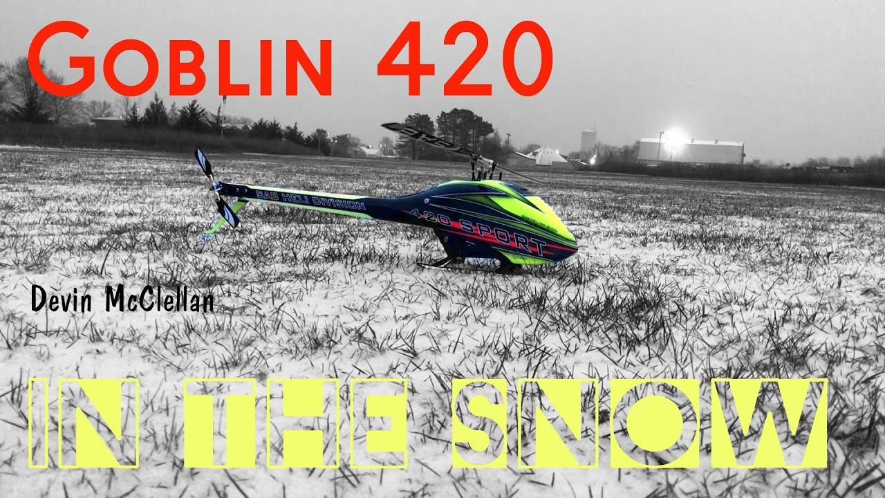 SAB Goblin 420 flying in the Snow
