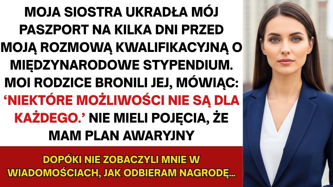 Moja siostra ukradła mój paszport przed rozmową o stypendium, ale miałam plan awaryjny w zanadrzu