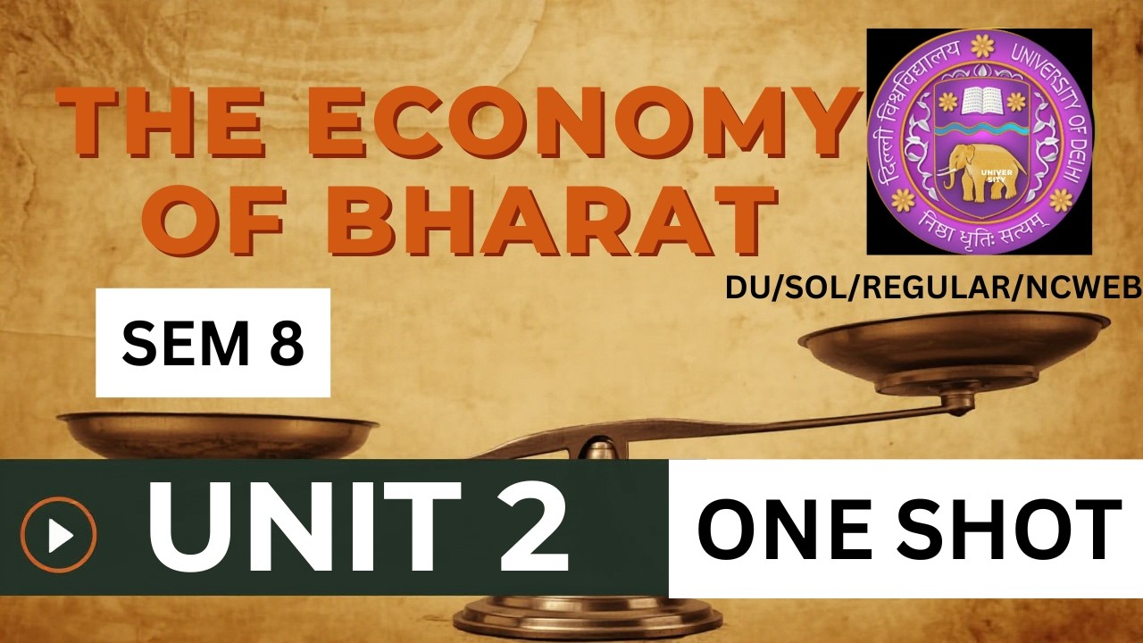 THE ECONOMY OF BHARAT | UNIT 2 | ONE SHOT | SEM 8 | BCOM/BBA | ALL UNIVERSITIES