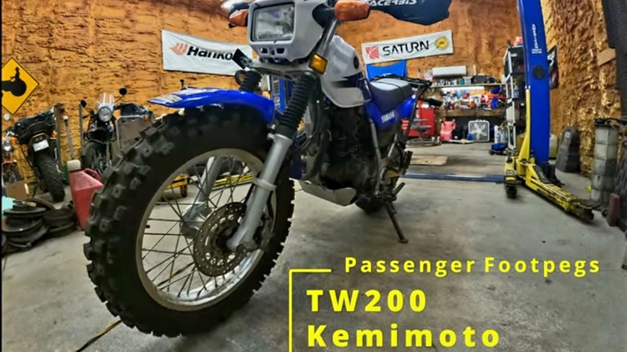 Kemimoto Universal Passenger Foot Pegs TW200 install and review
