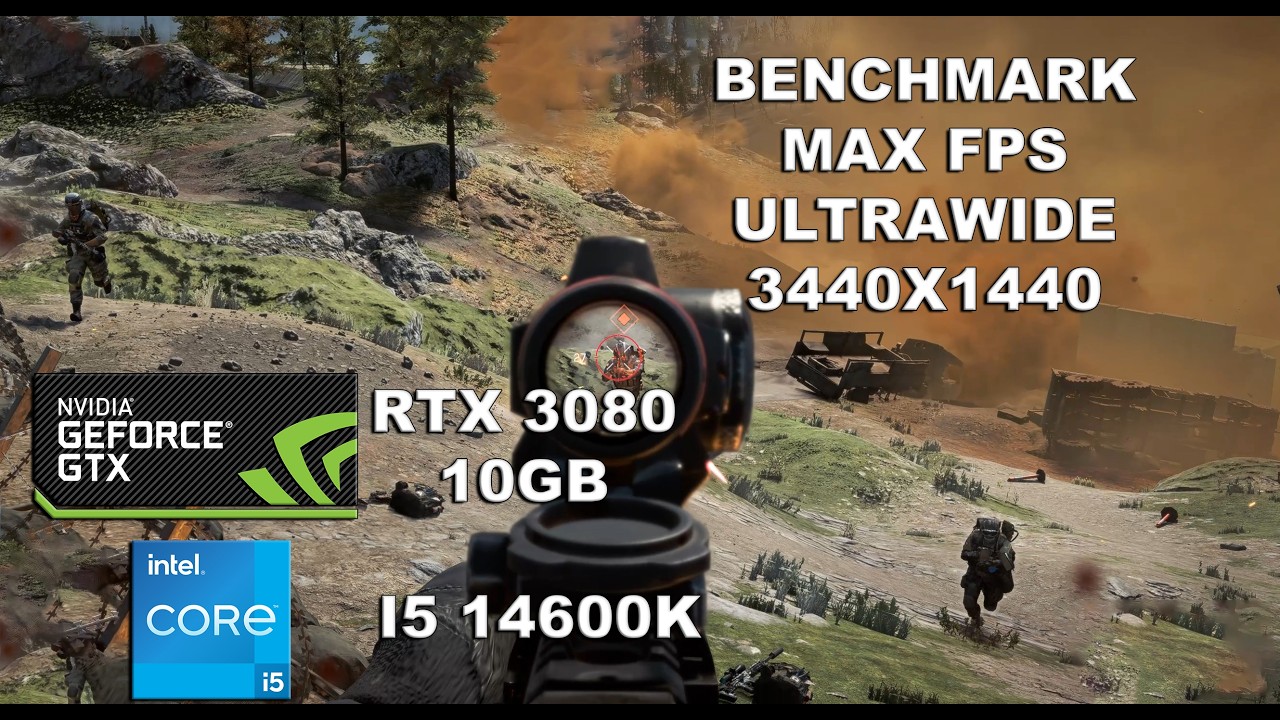 Benchmark RTX 3080 Ultrawide - Mapa Contaminação base aérea na Alemanha - Battlefield 6