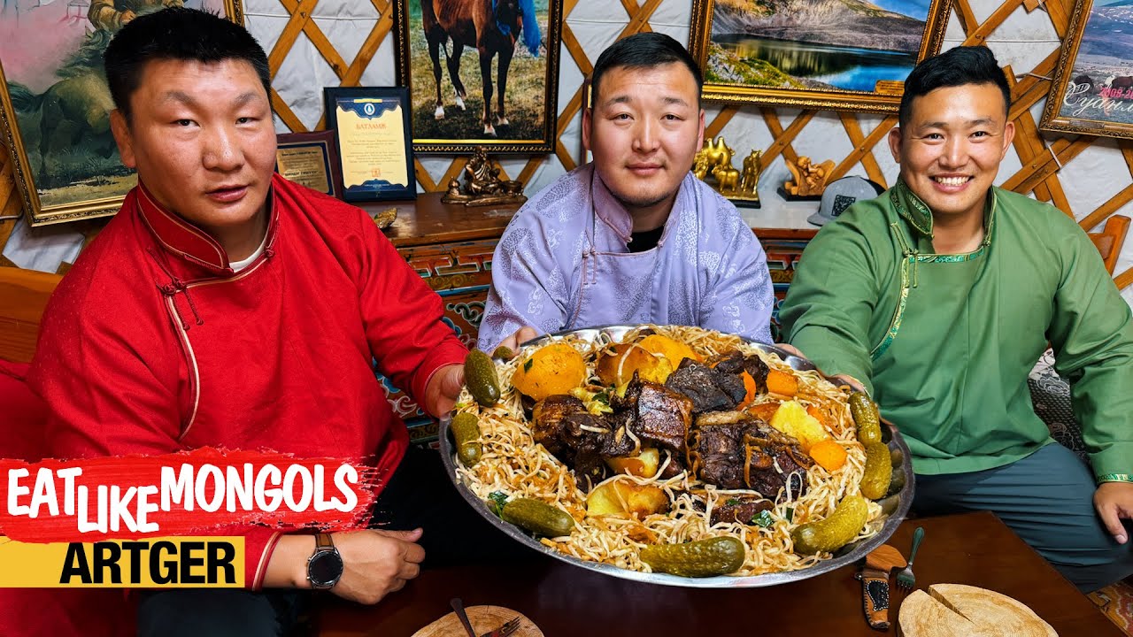 Mighty Mongolian HORHOG TSUIVAN for Mighty Wrestlers! Mukbang Nomads | Eat Like Mongols