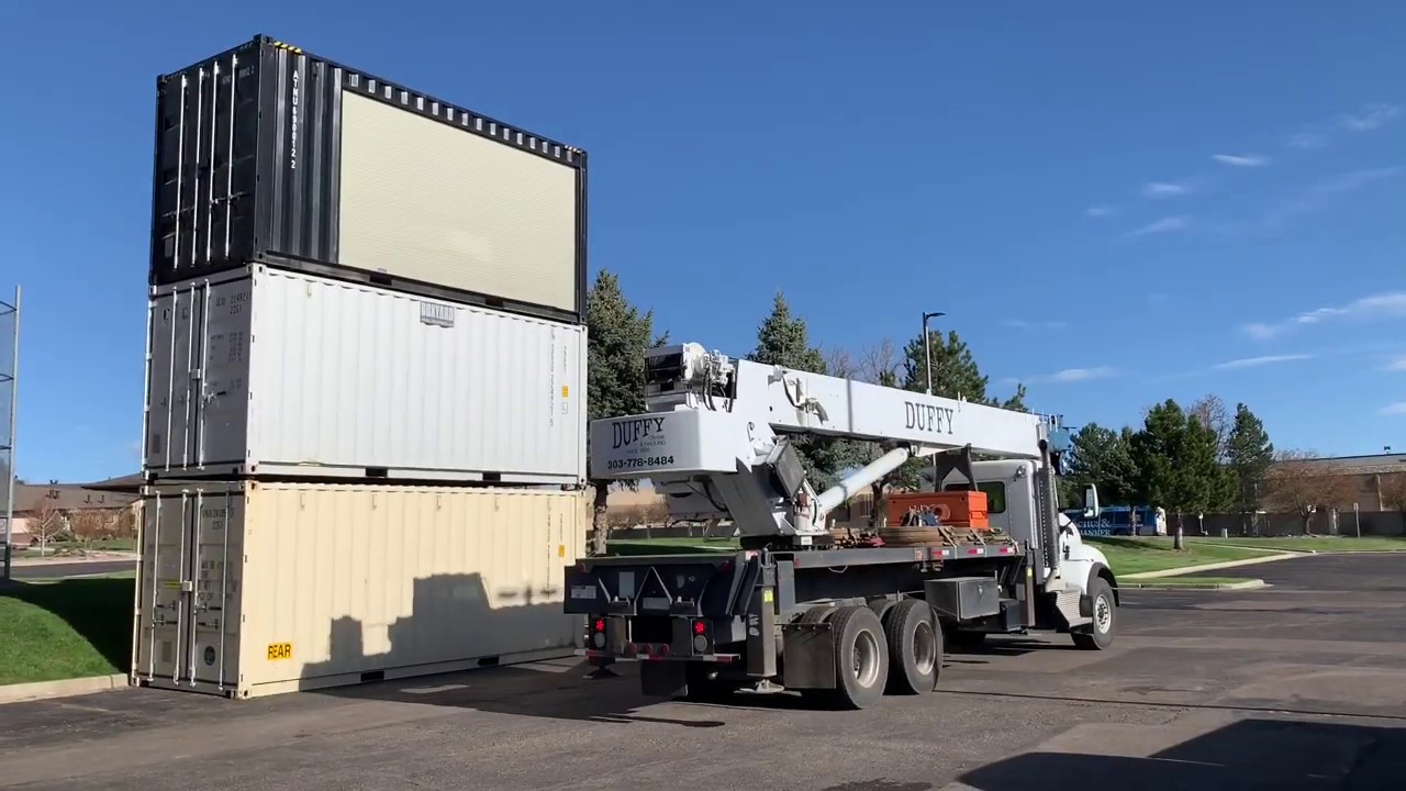 BoxYard Containers LED Container Stacked 3 High