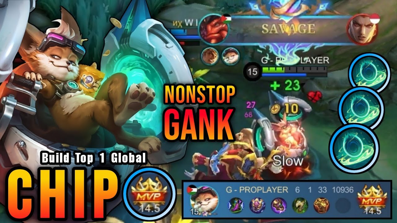 MVP 14.5 Points Chip NonStop Ganking!! - Build Top 1 Global Chip ~ MLBB