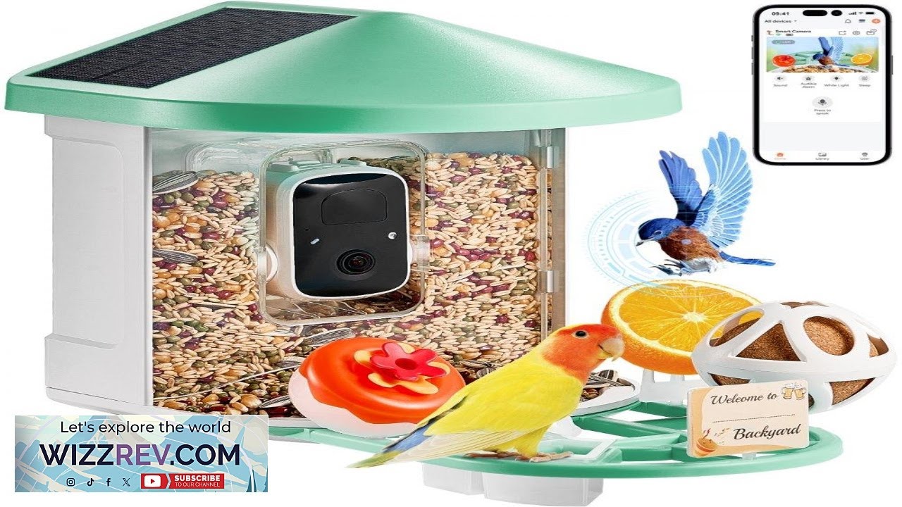 VEVOR Smart Bird Feeder with Camera 2K HD AI Identify 10000+ Bird