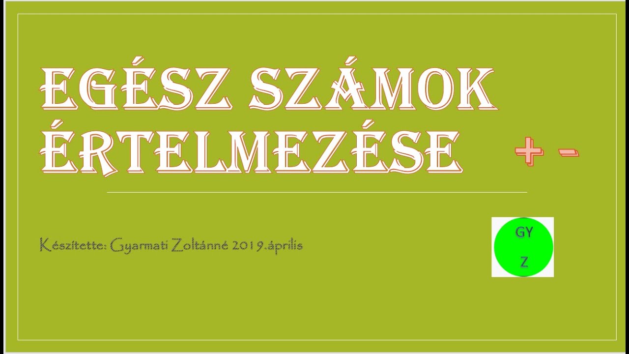 Egész számok értelmezése