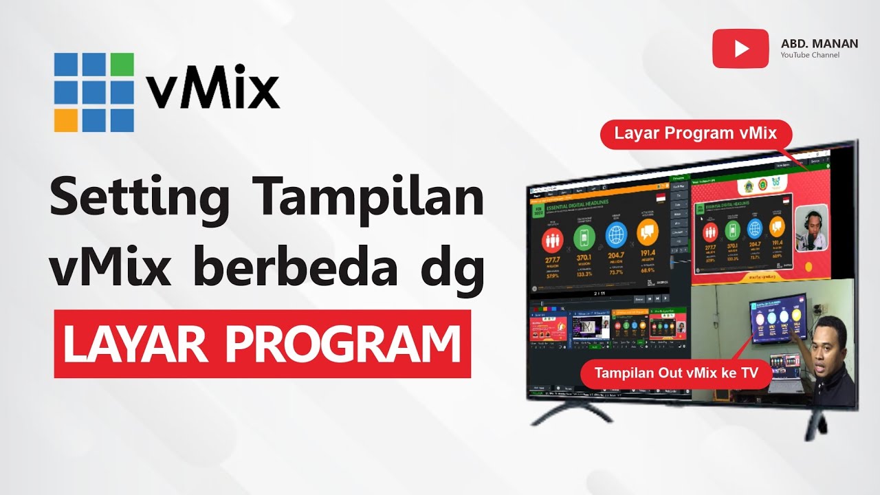 Tutorial Setting Tampilan Output vMix ke TV/LCD berbeda dengan LAYAR PROGRAM [vMix Ouput Setting]