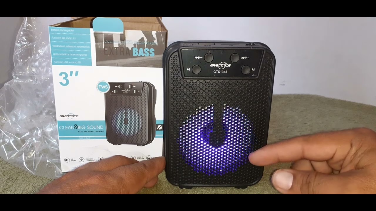 Caixinha de som GRECITNICE  modelo GTS-1345 CLEAN e BIG SOUND com Bluetooth USB FM